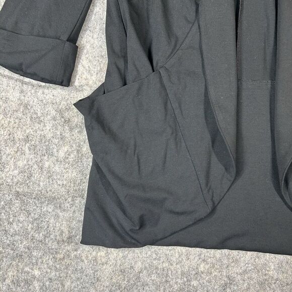 Eileen Fisher Blazer Cardigan Women’s Medium Open Front Black Stretch Career - Picture 4 of 9